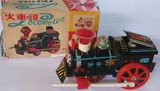Ancien Jouet Fer Blanc Locomotive à Friction Années 60 Origine Chine