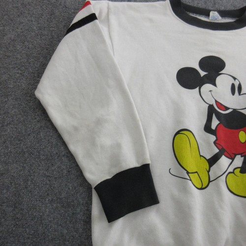 VINTAGE Disney Mickey Mouse Sweatshirt Mens Medium White Black Made in USA 80s by Disney, Size M, $29.53 - Photo 3