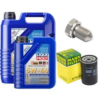 MotoröL Filter Set 5W-40 Liqui Moly 6 Liter + Schraube FüR Audi A4 Avant RS4