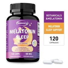 Melatonin 60mg - Night Sleep Aid, Fall Asleep Faster, Improve Sleep Quality