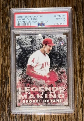 2018 TOPPS LEGENDS IN THE MAKING BLACK #21 SHOHEI OHTANI PSA 8 ROOKIE