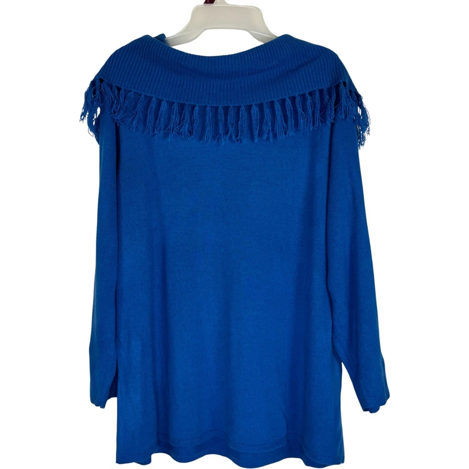 Suéter Cristal Kobe Flecos Capucha Cuello Azul 2X Acrílico Manga Larga Pullover Foto 4 de 4