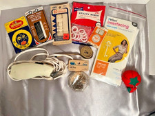 Lot of Vintage Sewing Items Including Pin Cushion, Needles, Electric Scissors