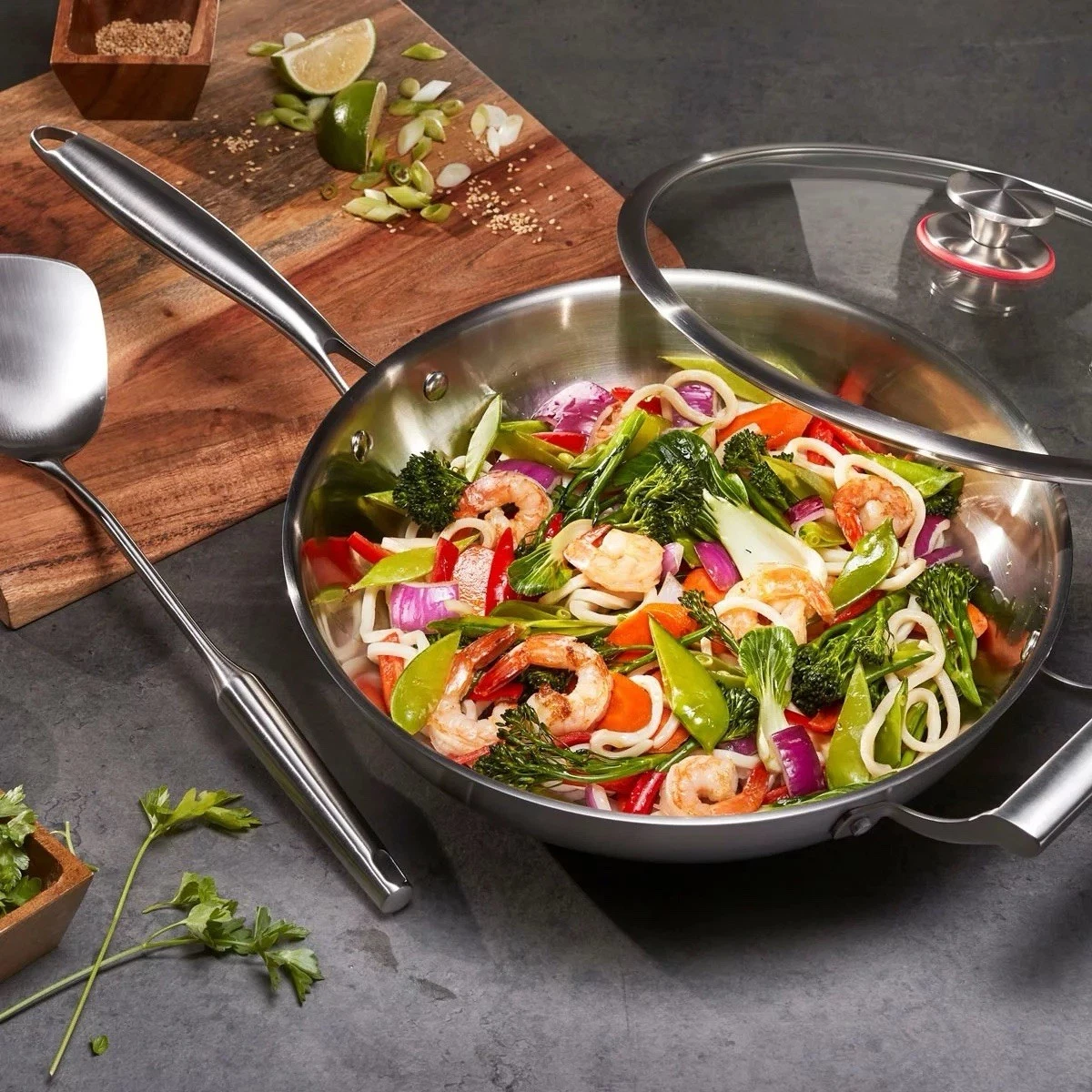 MIU Stainless Steel 34Cm Wok - 5792-1-S