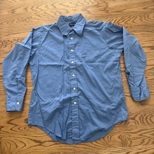 Vintage 1980s Manhattan Dress Shirt Mens 16.5 34 Long Sleeve USA Made