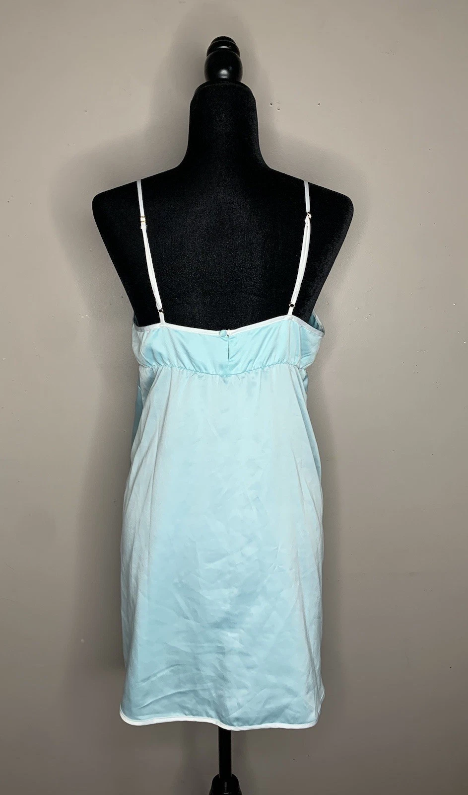 Camicia da notte Kate Spade Big Bow Aqua Nighty Slip Dress Chemise taglia M blu sonno