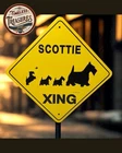 Vintage SCOTTIE XING CROSSING ~ Scottish Terrier Dog ~ Pre-Owned Metal Tin Sign