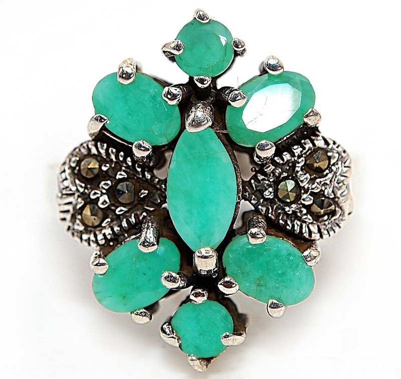 2CT Heat Treated Green Tourmaline 925 Genuine Sterling Silver Ring Sz 7 NF1-2