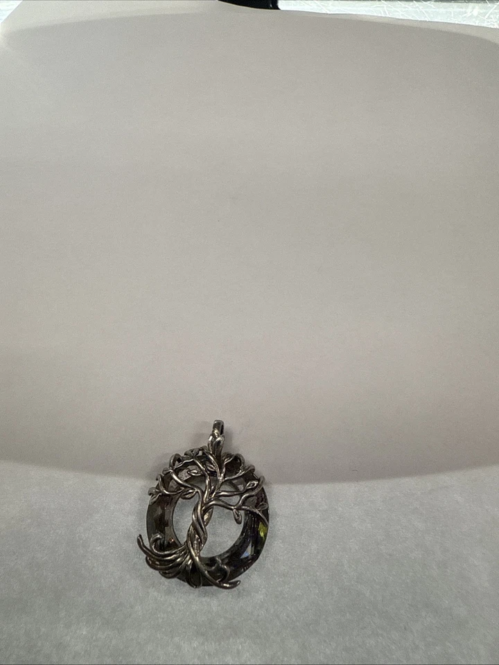 Colgante Árbol de la Vida parece estar cortado, cristal y plata Foto 3 de 4