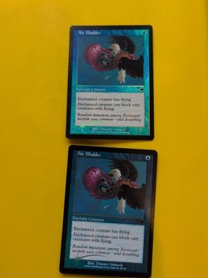 Air Bladder x2 Enchant Creature MTG 2 Karten. ALTE VINTAGE FOLIE. NEMESIS.