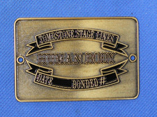 Replica Tombstone Stage Lines Human Body Tag, gold satin finish black lettering