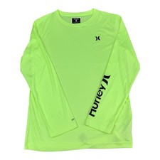 Hurley Long Sleeve Shirt Pullover UPF 50 Kids Neon Yellow Volt 11446 Boys XL