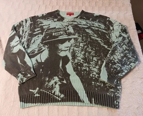 Pull tricoté Supreme is Love The Smiths pochette album sarcelle/noir 2019 homme taille XL