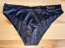 Juicy Couture Second Skin Black Panties 7 L Bikini Nylon Underwear Low Rise