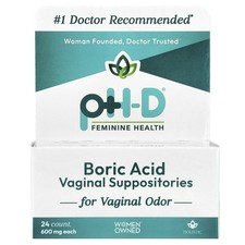 Boric Acid Vaginal Suppositories, 600 mg, 24 Count