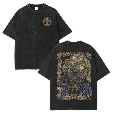 Elden Ring Godfrey First Elden Lord Unisex Acid Washed Lightweight Cotton T-Shir