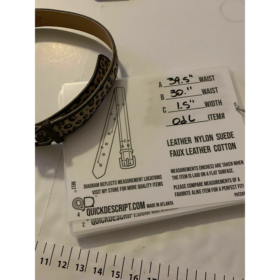 Cinturón de cuero con estampado animal Oscar De La Renta talla mediana Foto 3 de 4