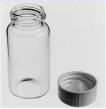 10 Lab Chemical Sample Glass Bottle Vial Anti-Corrosion HDPE Air Tight Lid 20ml