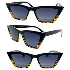Classy Elegant Modern Retro Cat Eye Style SUNGLASSES Funky Black Leopard Frame