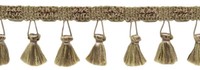 DÉCopro Basic Trim Collection Fransenband Dark Sand Beige Farbe A8 (Meterware)