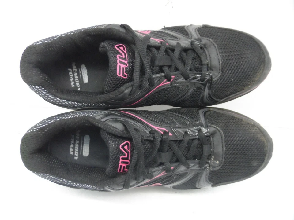 Tenis de trabajo FILA Memory Reckoning 8 punta de acero para mujer negros/rosa talla 9M Foto 4 de 4