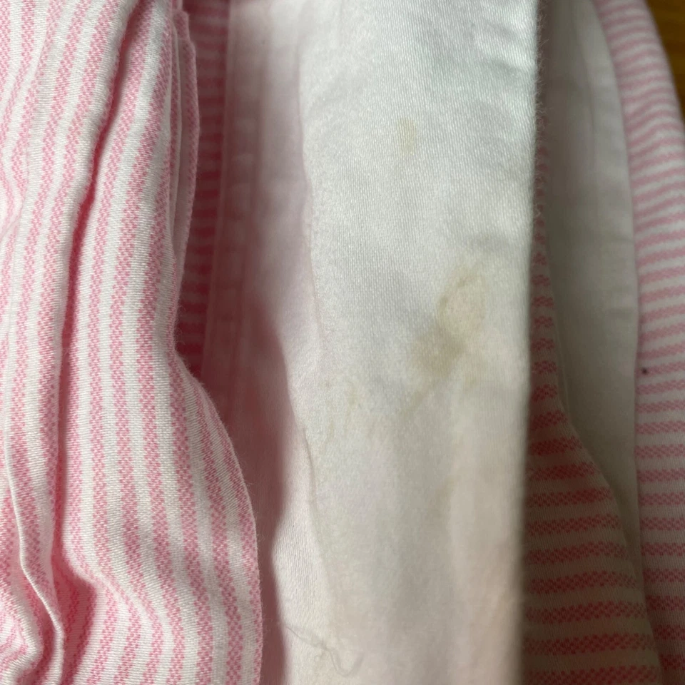 Tommy Hilfiger Juego de Sábanas Doble Rayas Rosa Blanco Algodón Botones Retro Años 90 Niñas Foto 4 de 4