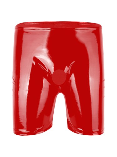Herren Boxershorts mit Penisloch Slip Pants Lack Leder Wetlook Unterwäsche Sexy - Bild 12 von 15