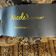 Nicole’s Boutique Black & Brown Paisley 100% Viscose Pashmina-style Scarf