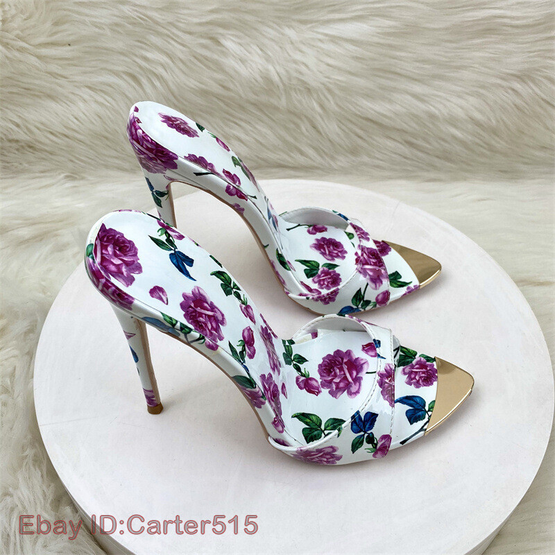 PANTOFOLA D’ORO Ciabatte donna tacco alto a punta stiletto mules fiori scarpe sandali festa