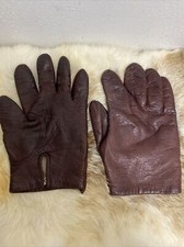 Vintage Made In Italy Cashmere Lined Leather Gloves Burgundy Women's Size 7