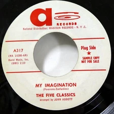 Five Classics 45 My Imagination / Come On Baby A Label 1961 promo VG++   Sw 7
