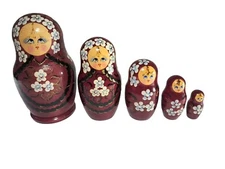 Russian Nesting Dolls 5 pc Set Hand Painted