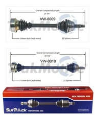For VW Corrado Golf Passat FWD 1985-92 Pair Front CV Axle Shafts SurTrack Set
