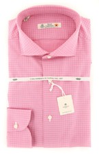 Luigi Borrelli Pink Check Shirt - Slim - 17/43 - 81LB172