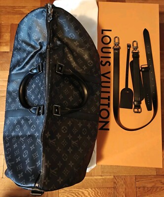 BRAND NEW KEEPALL BANDOULIERE 55 ECLIPSE MONOGRAM CANVAS  