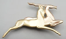 Vintage Cabochon Art Deco Gazelle Brooch Pin VERY RARE