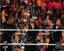 *THE SHIELD*SETH ROLLINS*ROMAN REIGNS*DEAN AMBROSE*SIGNED*AUTOGRAPHED*PHOTO*COA*