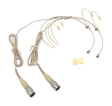 2 Pair Double Earhook Headset Microphone w/ 4 pin mini XLR for Audio Technica