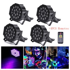 4Pcs 36W UV Black 36 LEDs Par Light Stage DJ Lighting with Remote Controller