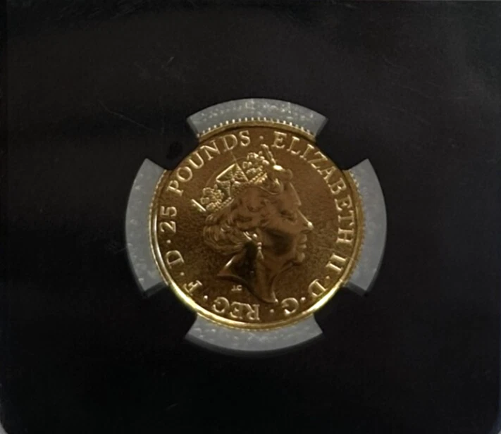 Britain Queen's Beasts Red Dragon of Wales 2017 1/4 oz oro .9999 NGC MS70 FDOI Foto 4 de 4