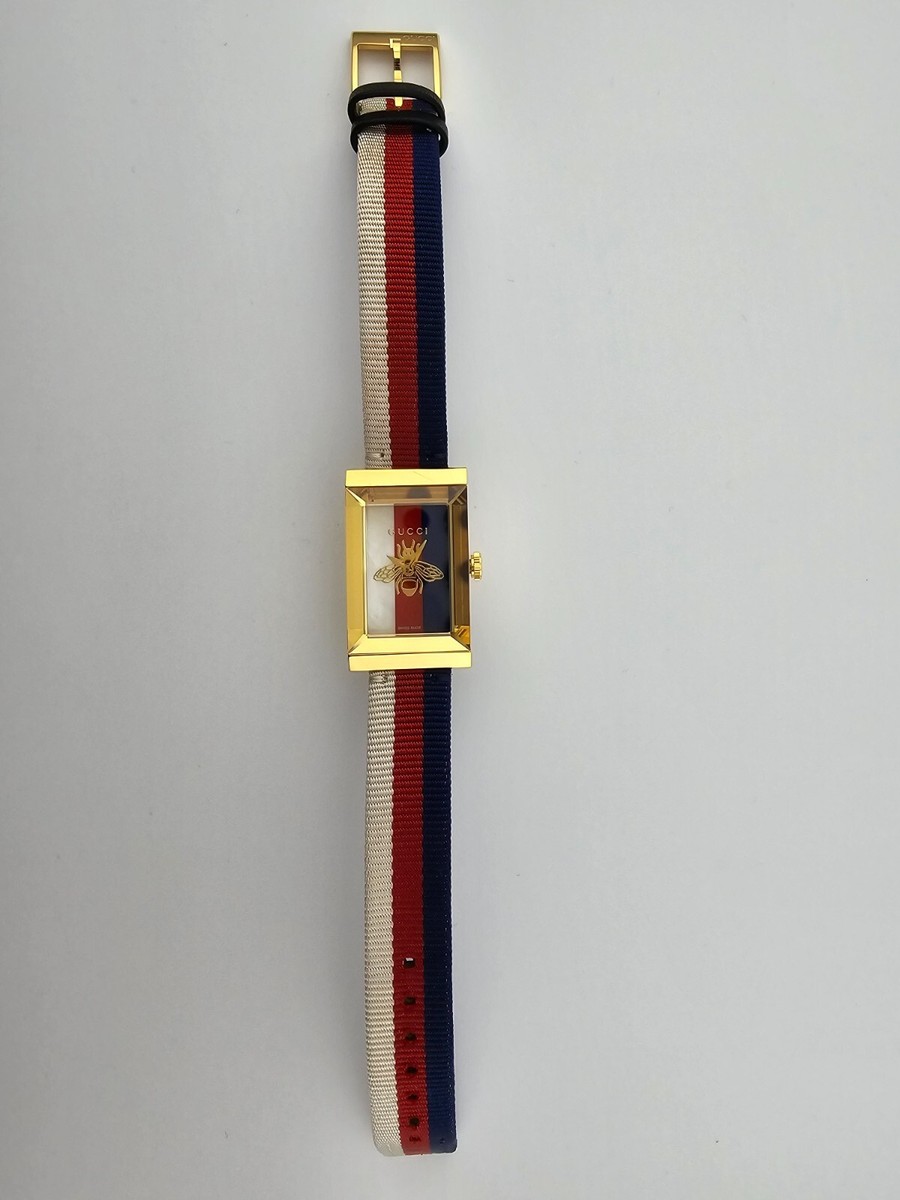 Gucci Women's G-Frame Mother of Pearl Dial Nylon Watch - YA143576