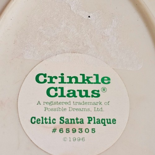 Vintage 1996 Possible Dreams Celtic Santa Crinkle Claus Plaque 659305 - Picture 7 of 10