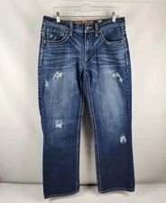 Buckle BKE Jeans Mens 33 Derek Distressed Bootleg Western Blue Denim (33x31)
