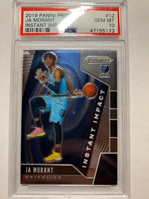 2019-20 Panini Prizm Instant Impact Mint    Ja Morant #12 PSA 10 Rookie