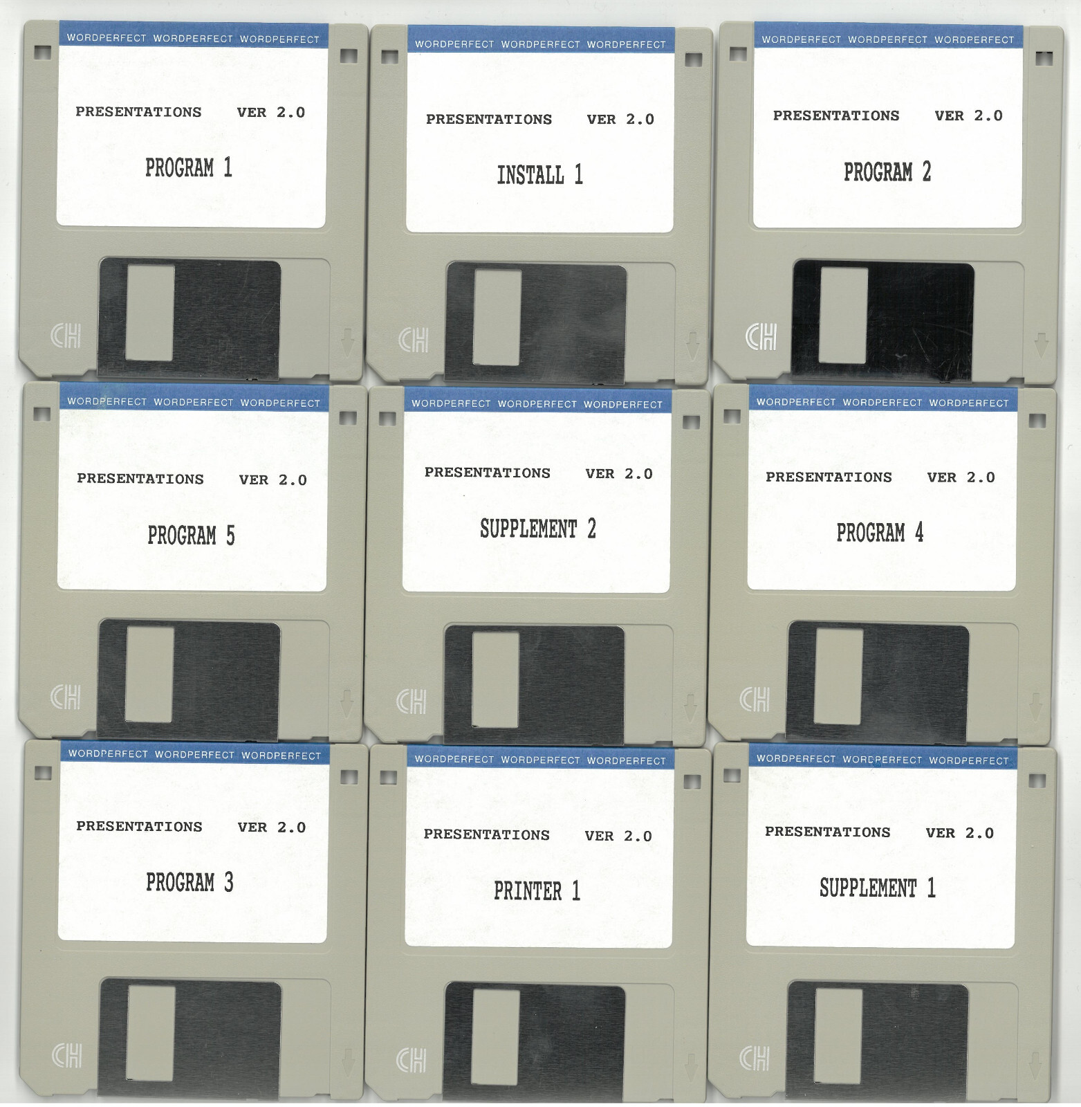 WordPerfect Presentations Version 2.0 9 3½" Floppy Disks Vintage PC ...