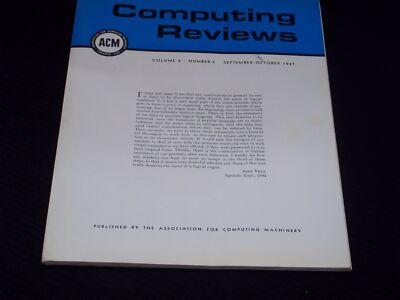 1967 SEPTEMBER COMPUTING REVIEWS MAGAZINE - COMPUTING MACHINERY ASSOC. - H 8865