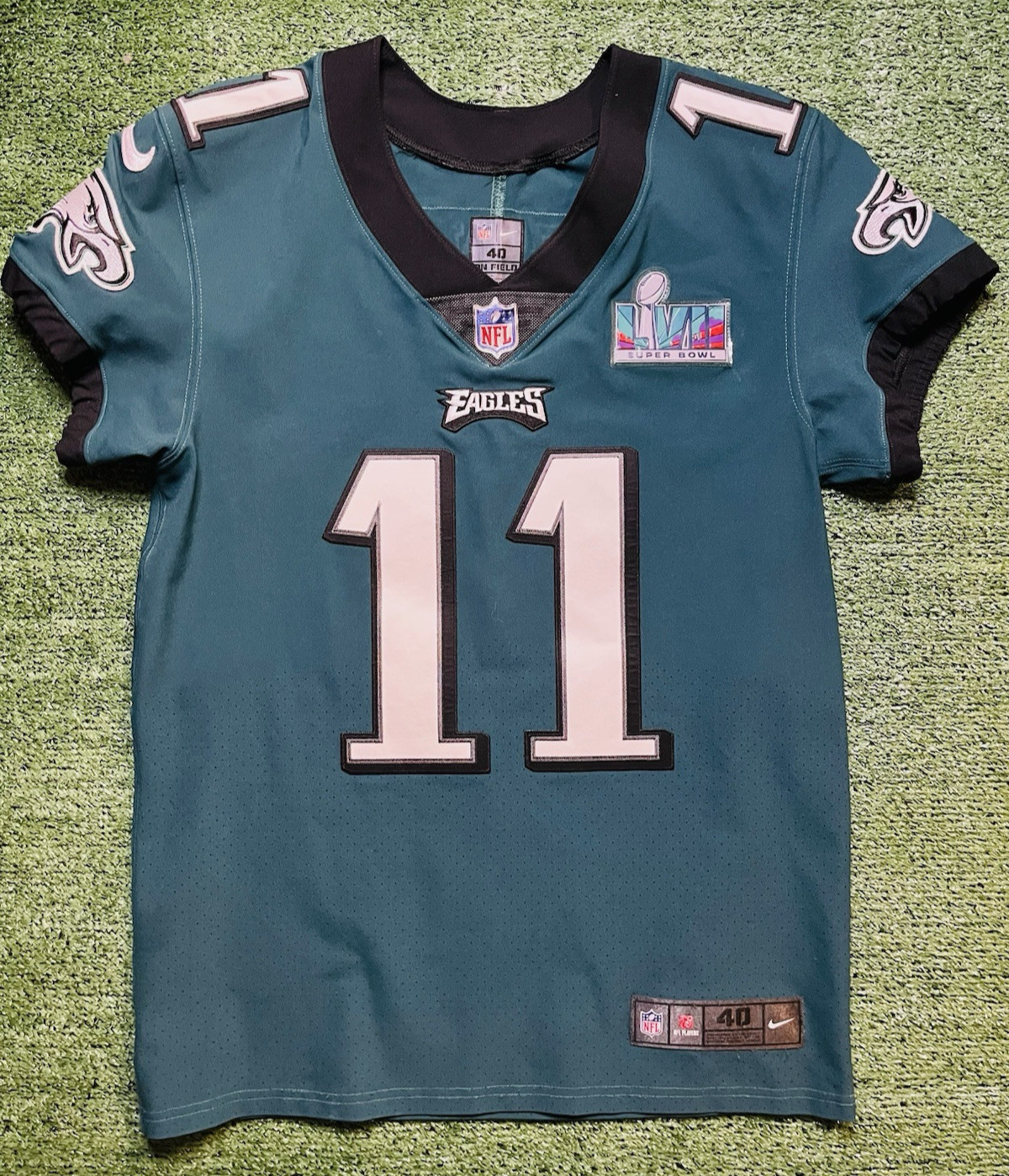 Authentic aj brown philadelphia eagles super bowl 57 nike vapor elite jersey 40