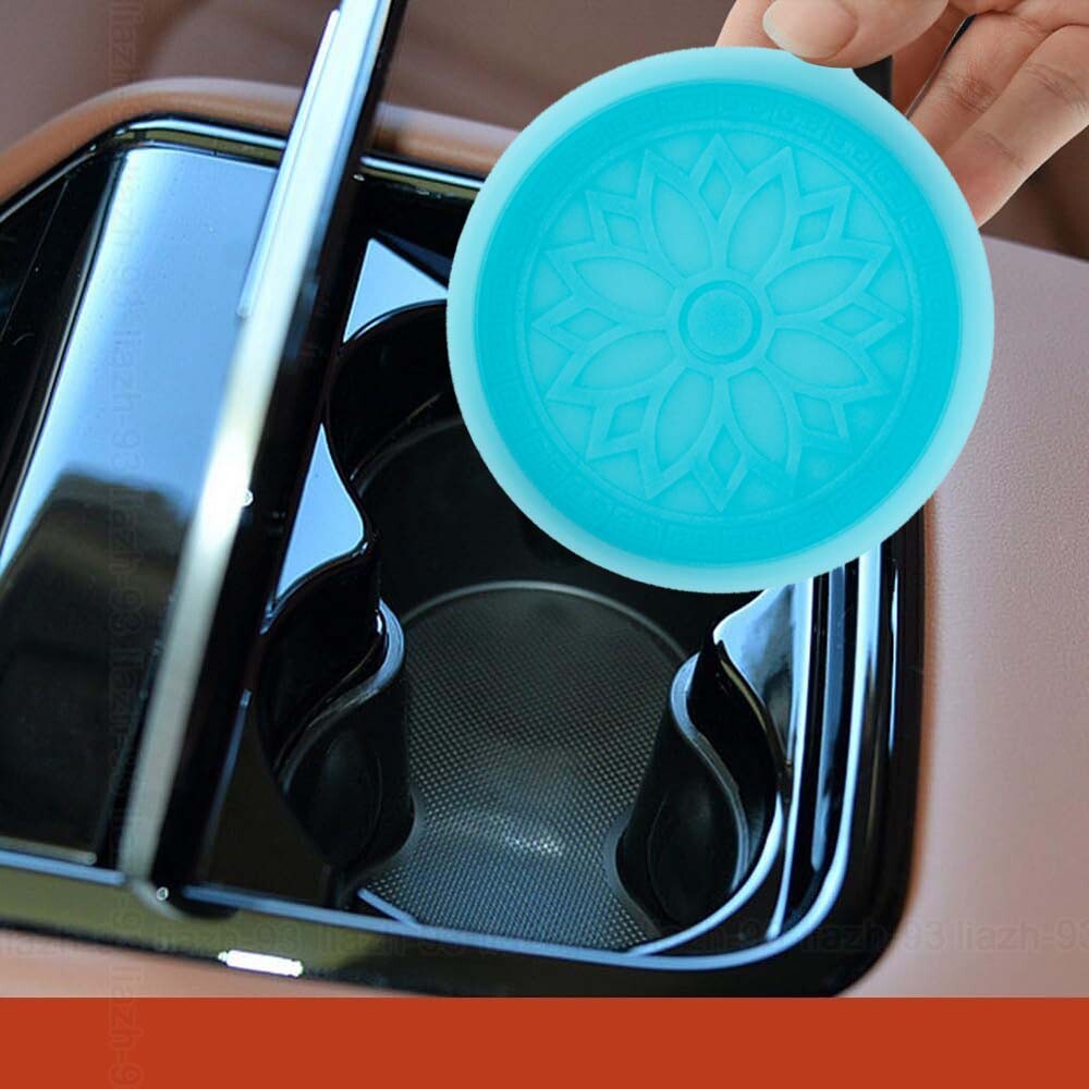2pcs Luminous Car Interior Drink Cup Holder Anti Slip Insert Coaster Pad Mats