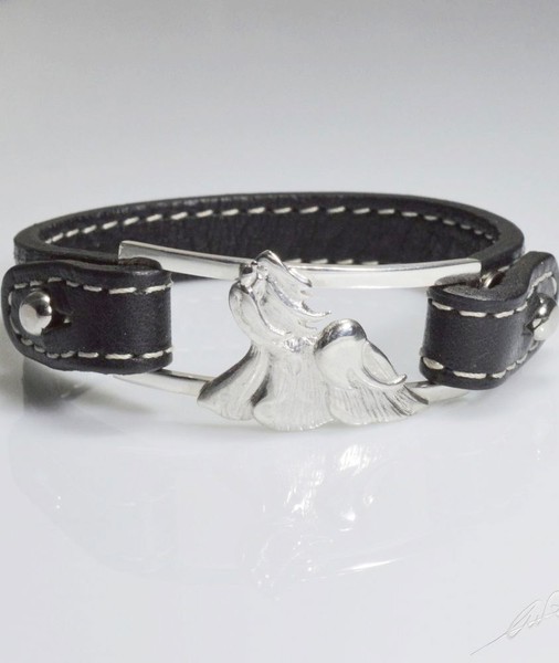 Silber 925 Echtleder Shihtzu 3D Armband Luce-image