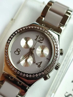 SWATCH+IRONY CHRONO+YCS562G SECRET THOUGHT BEIGE-MAUVE+NEU/NEW - Bild 1 von 3